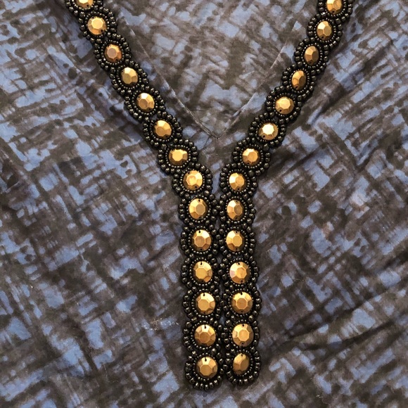MICHAEL KORS BLUE BEADED TUNIC - Picture 3 of 4